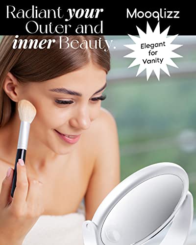 Magnifying Makeup Mirror, 1X 15X Double Sided Magnification Mirror, 360 Degree Rotation Table Mirror, White #TOP5