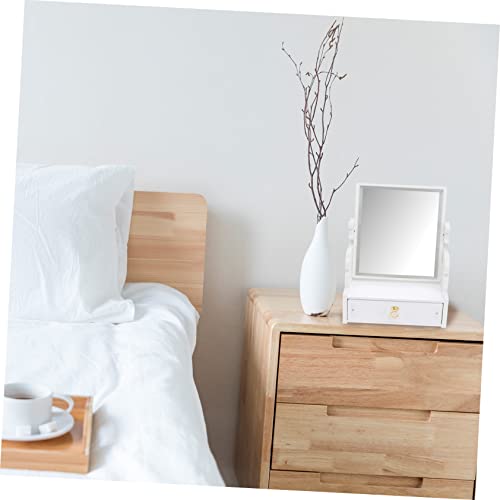 Espejo de maquillaje de escritorio con cajón Beaupretty miniatura 4