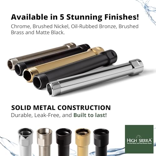 image for High Sierra Showerheads Bronze E-Z Reach Solid Metal Shower Arm Extens