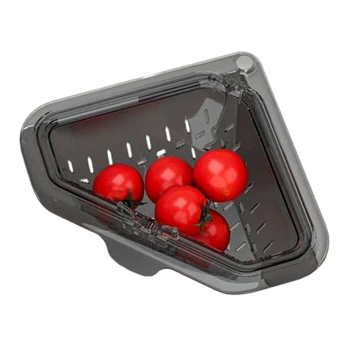 Dreieckiger Abflusskorb | Magnetischer dreieckiger Abtropfkorb | Küchen-Eckspülbecken-Sieb | Abtropf- und Aufbewahrungsregal für die Spüle | Stanzfreie Entwässerungsfilterkörbe zum Waschen von