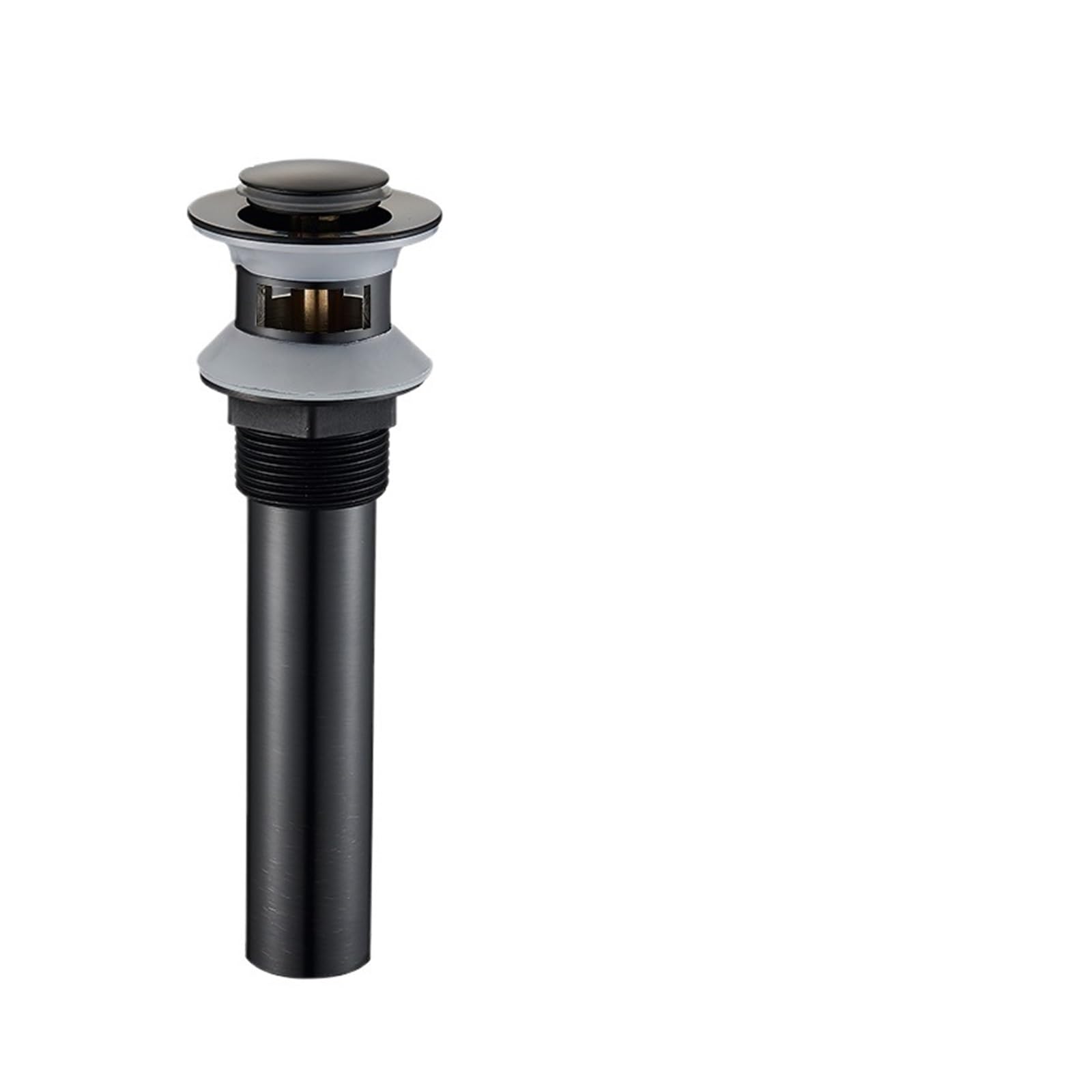 Rtbvghjik Black C2 Black Bounce Sink Copper Washbasin Glass Basin Push-On Drain Accessories Bathroom Pop Up For Bathroom Sinks(Black C2)