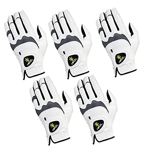 Hirzl Trust Hybrid – Men’s All Weather Golf Glove | Kangaroo Leather | Ultimate Grip & Ergonomic Fit, White/Black, Small, Worn On Left Hand (Pack Of 5) #TOP9