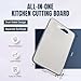 Stainless Steel Cutting Board Double Sided for Kitchen– 304 Stainless Steel/Wheat Straw PP Cutting Board for Meat, Fruit, Veg, Non Slip, Juice Groove, Food-Grade Chopping Board, Easy Clean