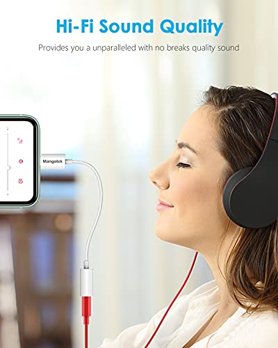 Mangotek Replacement For Iphone Headphones Adapter, Lightning To 3.5 Mm Headphone Jack Adapter Audio Dongle Earphone Aux Adaptor For Apple Iphone 14 13 12 Pro Max Mini 11 Se 7 8 Plus X Xs #TOP2