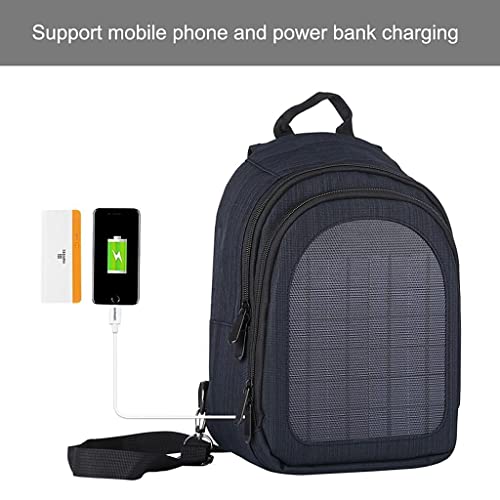 Almencla com Painel Carregador Solar Mochila Mochila 2L Porta de Carregamento USB para Laptop - Azul