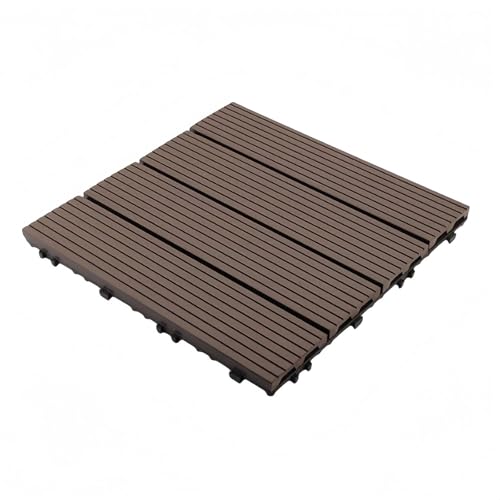 SSZY ウッドデッキ 11枚 約1m2 ウッドデッキ ジョイントDIYフローリング 庭 ベランダ バルコニー タイル 屋外バルコニー接合床自己舗装 組み立てが簡単 テラス庭防水防腐 木製プラスチック床 滑り止め ベランダ 床 ガーデン ジョイント 人工木