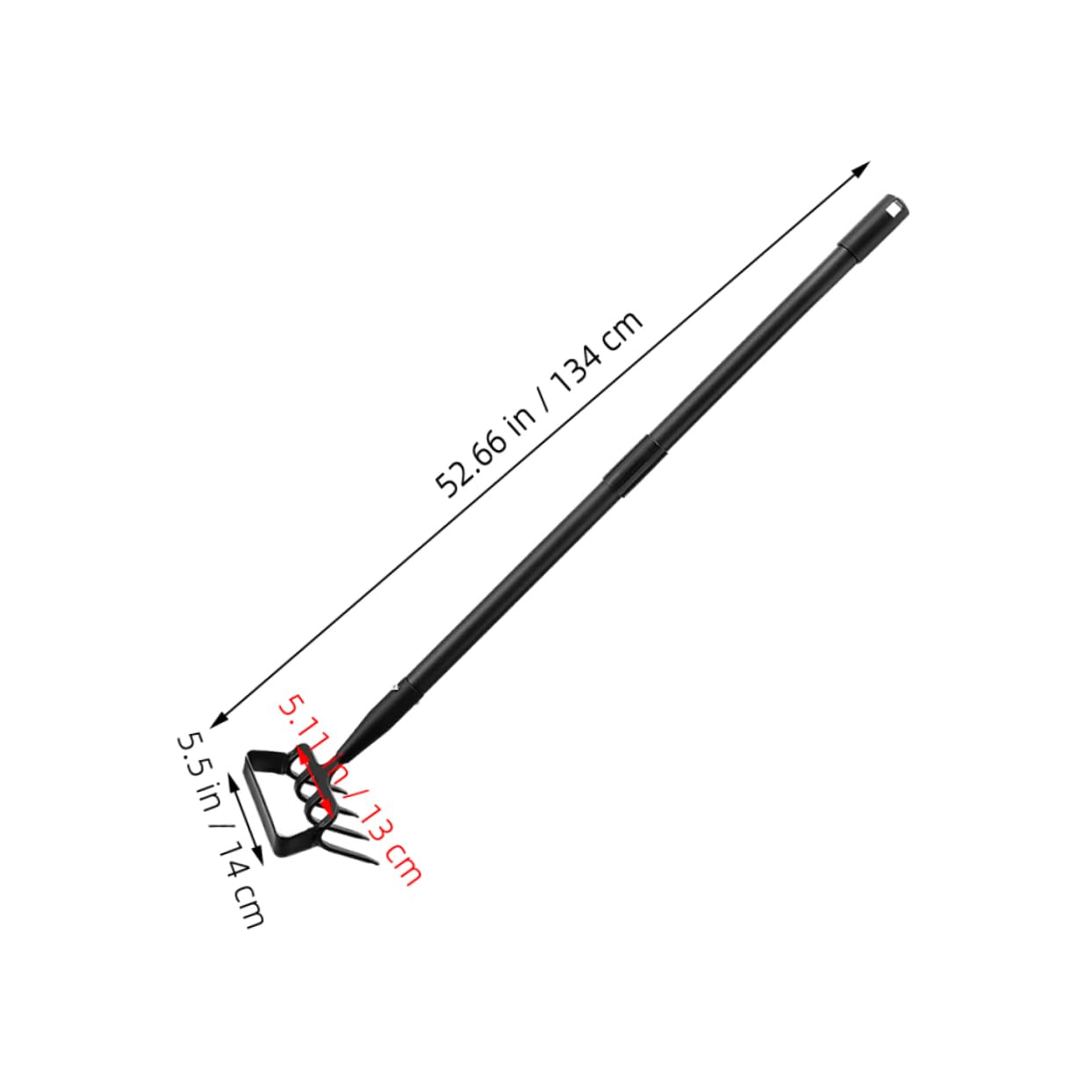 NUOBESTY Rastrello per Diserbo in Acciaio Inox Nero, Leggero e Portatile | Doppio Uso da Giardino, Scavo di Fossi, Utensile Multiuso per Cura delle Piante