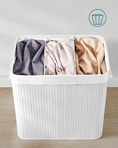 Songmics Kosz na Bieliznę, Biały, 150L/60 x 40 x 61,5 cm