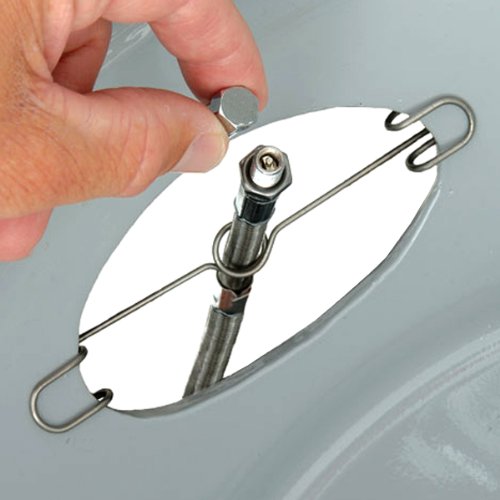 Pacific Dualies 18101 Max Ez Air 7" Braided Stainless Steel Valve Stem Extensions With Small Ez Wire Clip For Ford E350/E450 Dually Trucks Rvs Motorhomes With 2" Round Vent Holes #TOP4