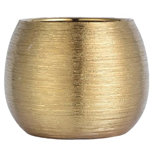 Licsaliwe Macetas de cerámica para Plantas, Maceta de Oro con Fondo Antideslizante, para decoración Interna, al Aire Libre, para el hogar
