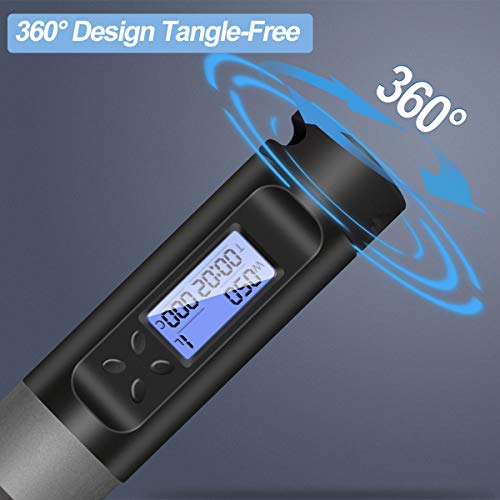 KOVEBBLE 縄跳び 大人用 重量付き縄跳び デジタルカウント縄跳び コードレス エクササイズ用 エクササイズコードレス ボール フィットネス トレーニング 自宅 アウトドア メンズ レディース キッズ (B―ブラック) 6枚目