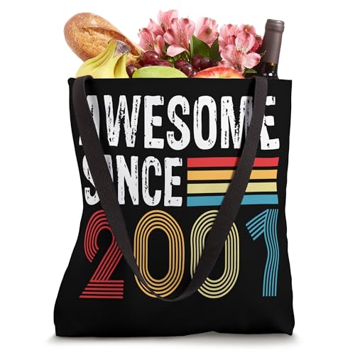 Bolso tipo tote con diseño retro 'Awesome Since 2001' y motivo de cumpleaños del año 2001 miniatura 4