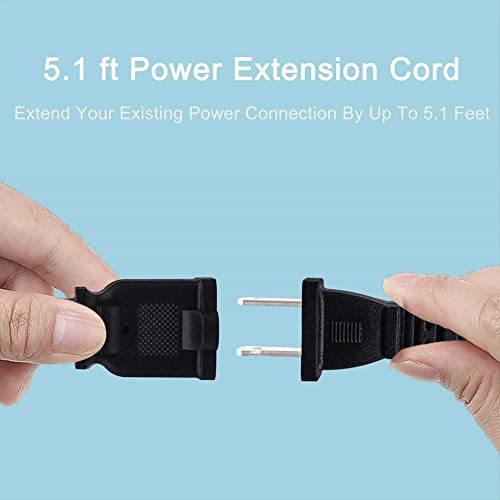 Image of 2 Prong Extension Cord 5 Feet US Male and Female Power Cord for NEMA 1-15P to NEMA 1-15R Short Extension Cord (1, Black 5ft)
