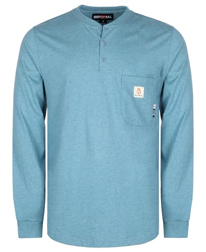 Image of BOCOMAL FR Shirts 6oz Midweight Flame Resistant Long Sleeve Classic Henley
