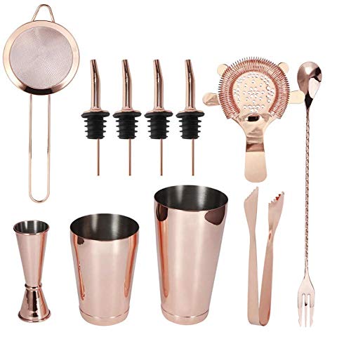Set de coctelera acero inoxidable 11 piezas naranja miniatura 5