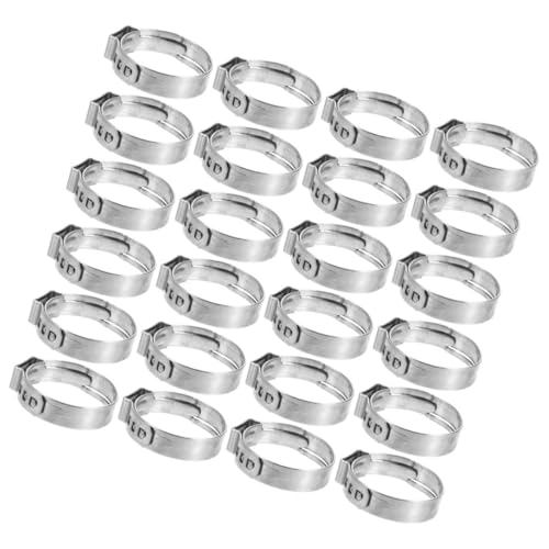 Luxshiny 30pcs 304 Stainless Steel Single Ear Clamps Quick Install Cinch Rings for Pex Tubing Pipe Repair, Heavy Duty Pipe Fitting Hose Clamps for Plumbing Automotive Industrial Use