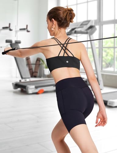 baleaf Nuleaf Sports Bras for Women, Strappy Longline Yoga Padded Bras, High Impact Molded Cups Workout Crop Top3