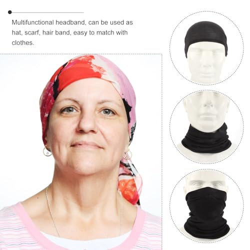 Pañuelo elástico para rastas de algodón negro que mantiene el cabello limpio 3