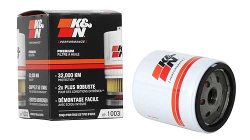 K&N Premium Oil Filter: 20,000 Mile Engine Protection with Wrench Off Nut: Compatible with Select 1983-2026 TOYOTA/LEXUS/SUZUKI/CHEVROLET Vehicle Models (See Product Description for Models), HP-1003