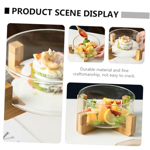 Saladier pour salade et fruits en verre avec socle isolant - 3