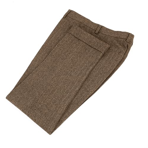 Boys Herringbone Tweed Dress Pants Vintage Flat Front Regular Fit Suit Trousers School Uniform Pant2