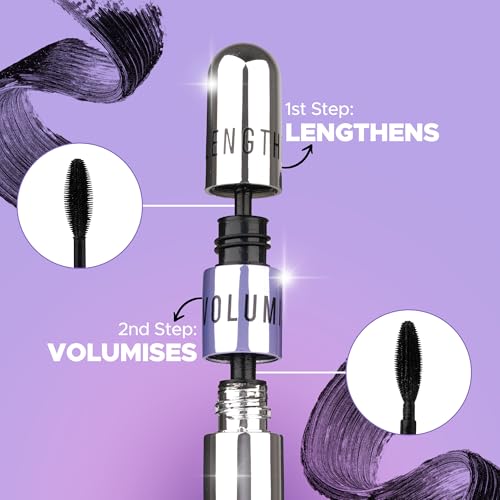 Image of Hilary Rhoda Twin Twister Mascara | Bold Black Finish | 2-in-1 Volumises & Lengthens | Waterproof & Smudge-Proof | Highly pigmented | Curl Enhancing | Clump-Free | 12ml