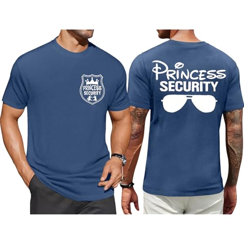 FRYAID Princess Security Team Shirt Men Magical T-Shirt Magic Kingdom Tees Dad Birthday Party Family Trip Short Sleeve Tops