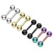 Jovivi 2-8pc 14G Stainless Steel 5mm Ball Tragus Ear Helix Cartilage Stud Earrings 5/16" Bar Length