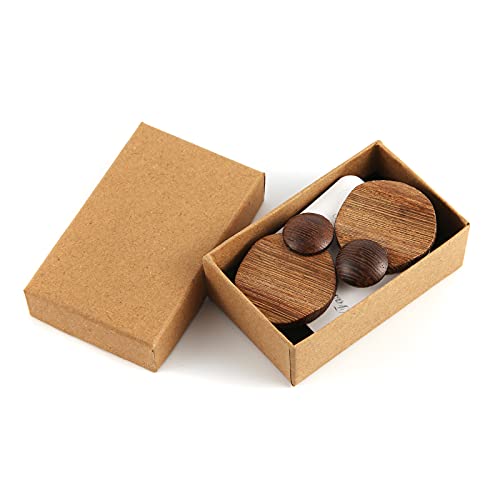 Stwtr Women's Natural Wood Earrings Variety Of Fashion Earrings Love Minimalist Retro Earring Set Natural Wood Hollow Round Earrings Arc #TOP4