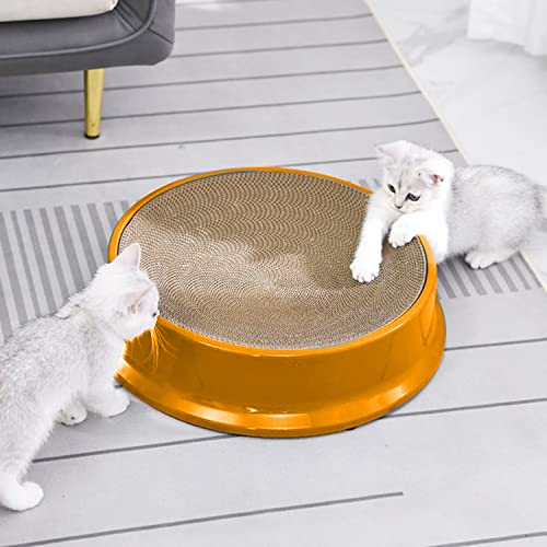 Goofy-Tails-Cat-Scratcher-Lounger-Recycled-Paper-Corrugated-Scratch-Pad-for-Cats-Sunset-Yellow-40-cm-x-40-cm-x-11-cm