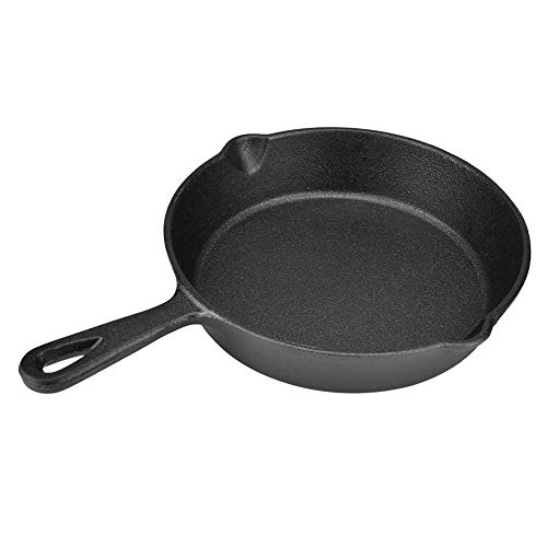AKLOSIPY Sartén de Hierro Fundido Vintage de 20 Cm, Utensilios de Cocina Antiadherentes para Asar, Freír y Asar, Compatibles con Inducción y Gas (20 centímetros)
