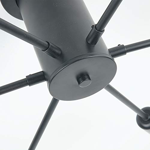 Lampundit 6 Light Semi Flush Mount Ceiling Light Matte Black With E26 Base Modern Sputnik Chandelier For Farmhouse Kitchen Dining Room Bedroom Living Room Study Foyer Hallway #TOP2