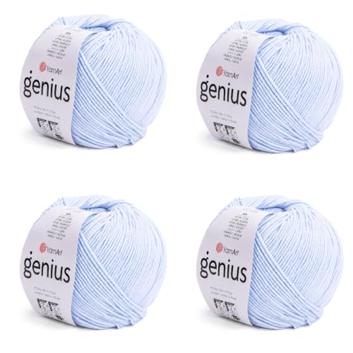 Image of YarnArt Genius Soft Cotton Blend Yarn, 4 Pack (1.76 oz / 174 Yds)