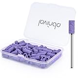 Lavinda Small Sanding Bands for Nail Drill with 3.1mm Mandrel Bit, 80 Piece Set Coarse Mini Sanding Bands Nail Drill Bits for Acrylic Nails Gel Manicures and Pedicures (80 Grit, Purple)