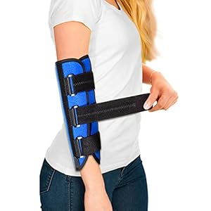 Elbow Brace,Elbow Splint for Cubital Tunnel Syndrome,Night Elbow Sleep Support with 3 Plastic Strips,For Ulnar Nerve, Tennis Elbow,Tendonitis,Fits for Men and Women, for Left and Right Arm – L/XL