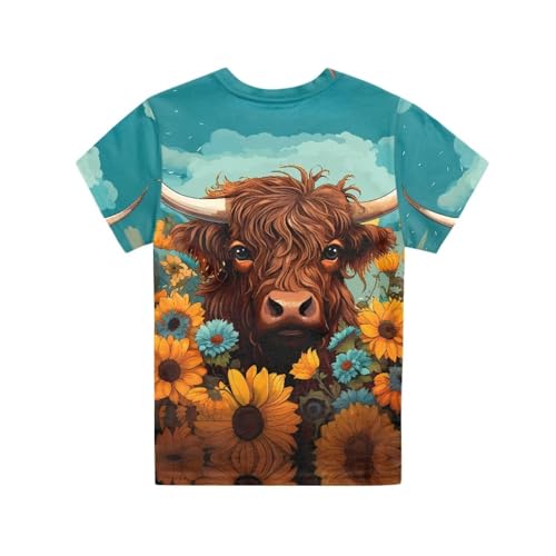 Image of JEOCODY Boys Girls Graphic Tees Funny 3D Printed Short Sleeve T-Shirts 3-16T