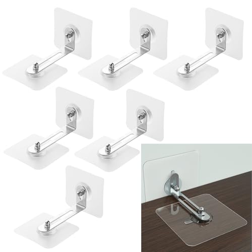 KALOLINNA 家具 転倒防止 ンクストッパー 強力タイプ 穴開け不要 目立たない クリア 転倒防止器具 6組セット 家具固定用 落下防止 強力シール固定タイプ 防災グッズ 耐震 タンス 家具 棚などの固定金具 地震対策 (6CM×6セット)