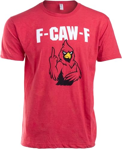 Attitude Red Bird F Caw F Shirt - Funny Rude Saying Men's Novelty Shirts F-Caw-F Fcawf T-Shirt for Men or Women -(Red2, L)