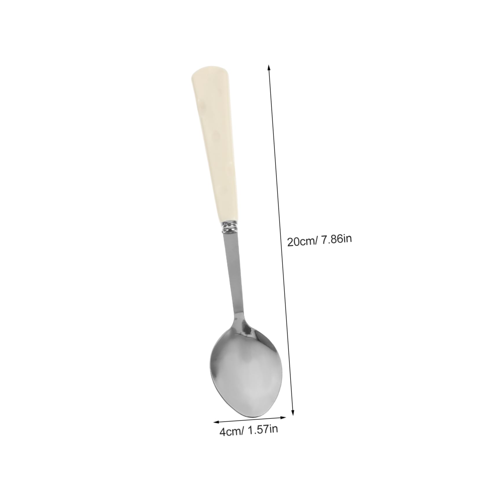 Cabilock 6Pcs Small Stainless Steel Dessert Spoons with Cheese Handle Elegant Stirring Spoons for Ice Cream Jam Cake and Espresso for Hosting and Dining Experience