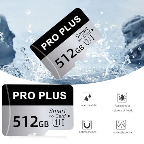 Scheda Di Memoria Micro Sd Da 512 Gb Scheda Sd Waterproof Memory Card Sd With Smartphone, Camera, Tablet, Drone, Smart Tv,Fotocamera.Pro Plus - 2