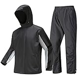 WELEYCLORE Rain Suits for Men Waterproof, Breathable Rain Gear for Motorcycle Golf (Jacket & Pants)