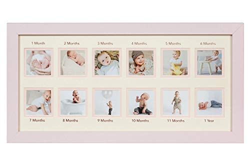 WOOD SIDE ORBIS First Year Newborn Baby Collage Keepsake Picture Frame for Photo