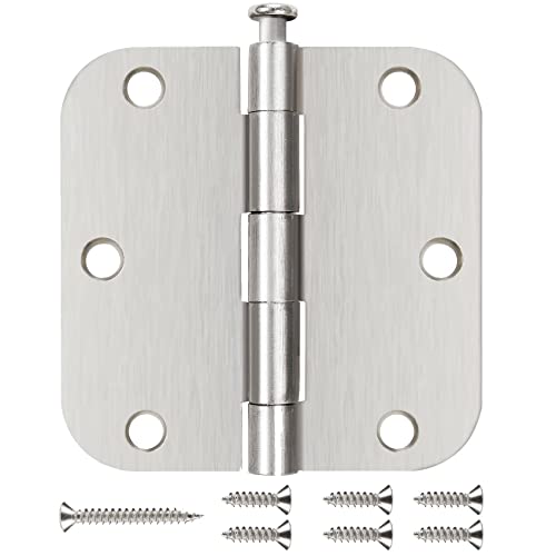 36 Pack Nickel Door Hinges Brushed Nickel 3 1/2 Interior Door Hinges Satin Nickel 3.5 Inch with 5/8” Radius Corners 3 ½"x 3 ½" Silver Hardware Controls JIW Garage Factory by JIW - Used condition - US$33.78