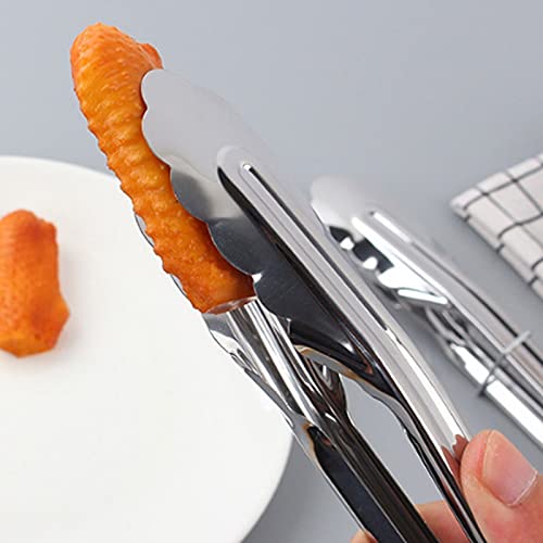 Pinzas Cocina Pinza de alimentación de Acero Inoxidable, for la Parrilla de Ensalada de Catering Buffet, tamaño: 17.5 cm, fácil y Conveniente for Limpiar