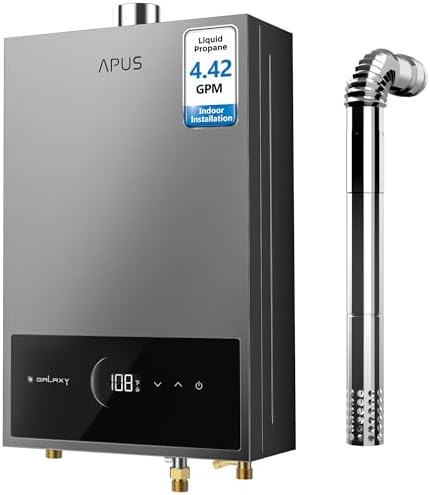 APUS Tankless Water Heater Propane Gas, Up to 4.42 GPM, Indoor Ho...