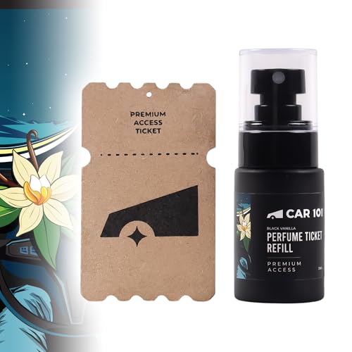 Image of CAR101 Black Vanilla Premium Car Perfume 35ml with Wooden Dangler | 300 + Sprays |Fine Fragrance Car Air Freshener|Car Accessory Interior|Luxury Air Freshener for Accessories & Dashboard