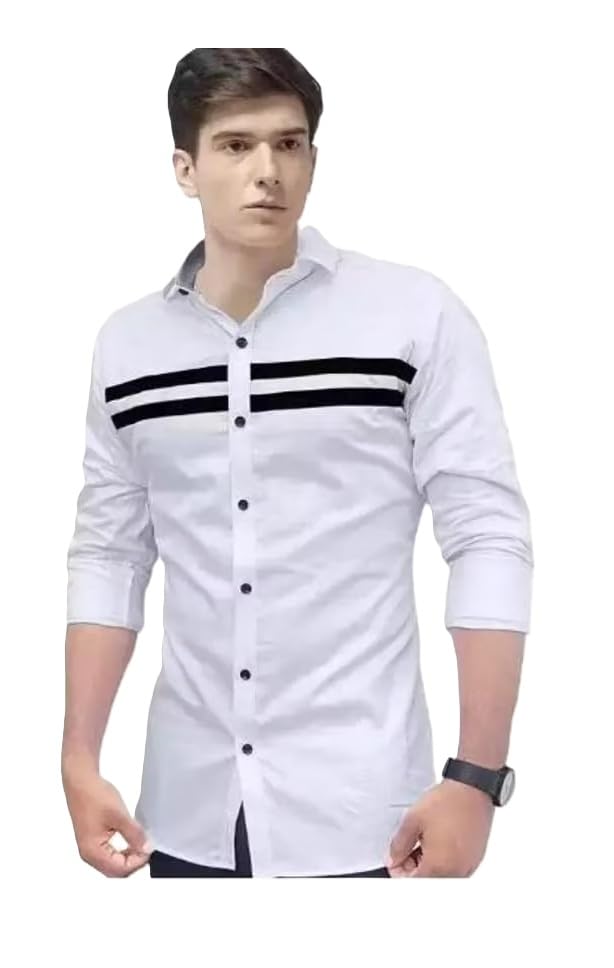 Men Cotton Striped Full Sleeve Shirt Regular Fit Stylish Casual Formal Office Fashion Clothing-picture-39