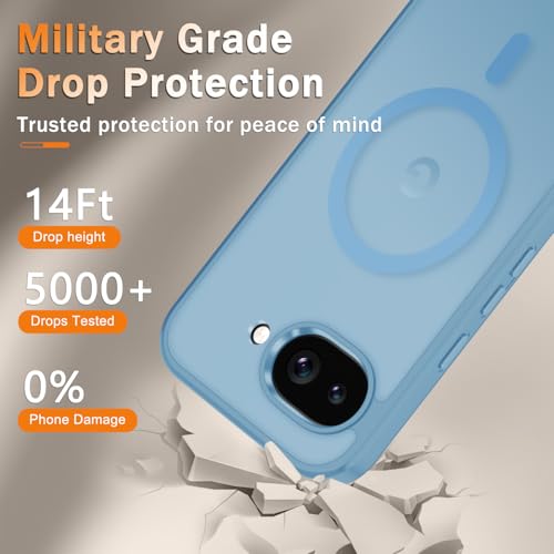 Image of for Google Pixel 10a Case, Matte Magnetic Phone Cover [with 1 Screen Protector] [Support for MagSafe] [Shockproof Military Grade Protection] Translucent Frosted Back, Lavender Purple