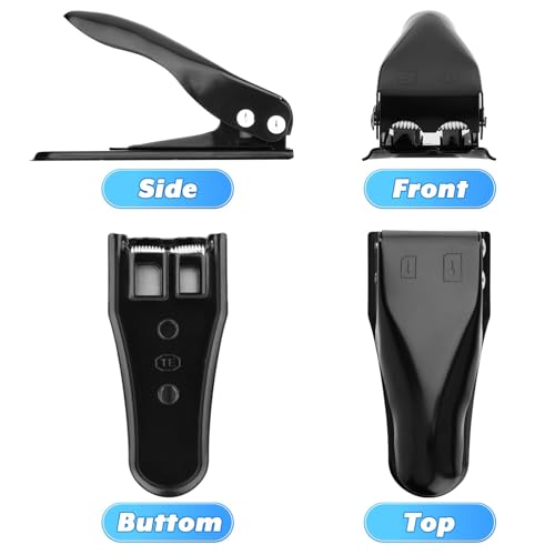 Universal 3-in-1 SIM Card Cutter Kit with Adapters, Black Plastic Multi-Function Cutter for Standard, Micro, Nano SIM Cards, Includes Eject Pin,for Smartphone, Cell Phone, Mobile Phone