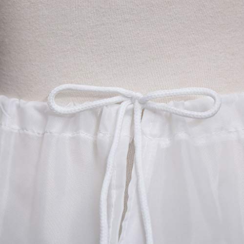 Abaowedding Girls' 3 Hoops Petticoat Full Slip Flower Girl Crinoline Skirt(6-7 Yrs,White) #TOP4
